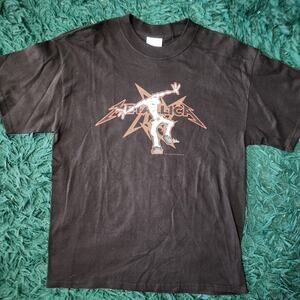 Vintage 2002 Metallica Star Logo Double Sided Band Tee Black Large